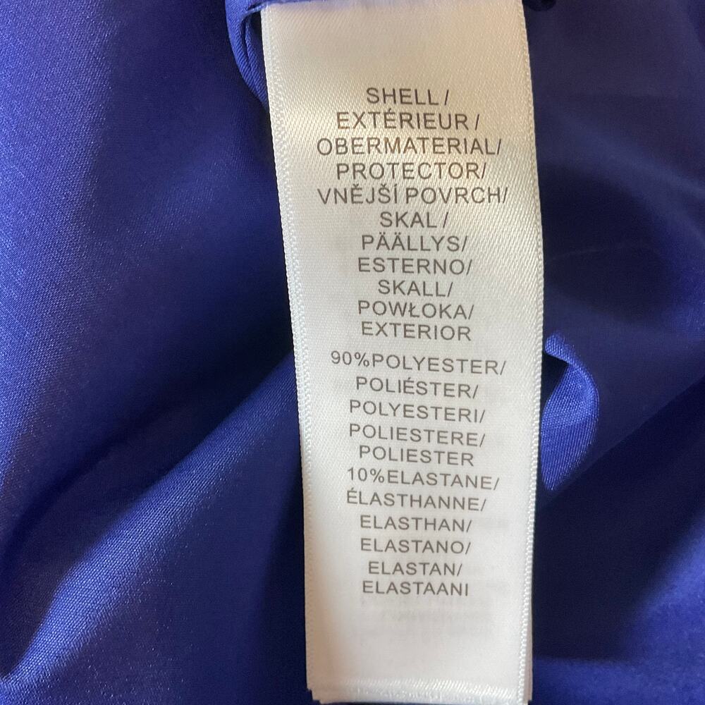 Aidan Mattox Colorful Strapless Ruffled Midi Sheath Cocktail Dress Blue Size 8 - Picture 10 of 11